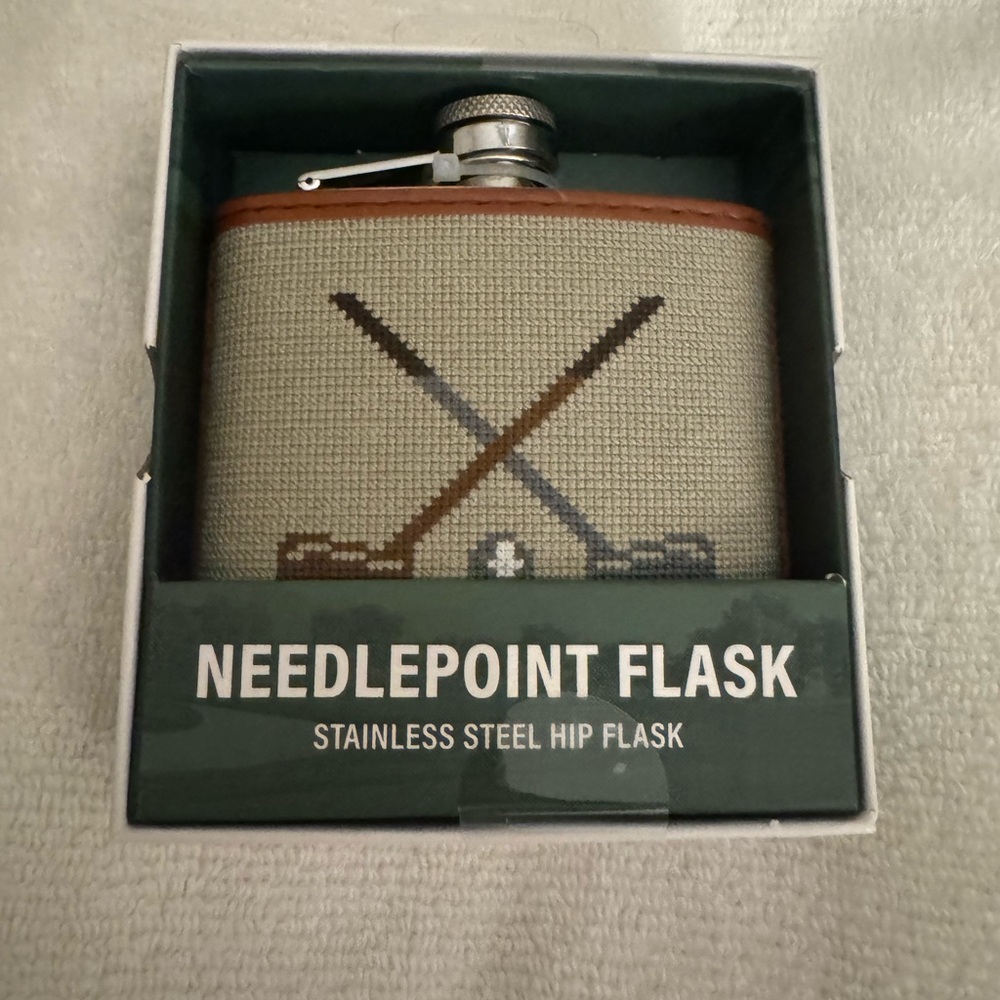 Needlepoint Flask - Stainless Steel Hip Flask